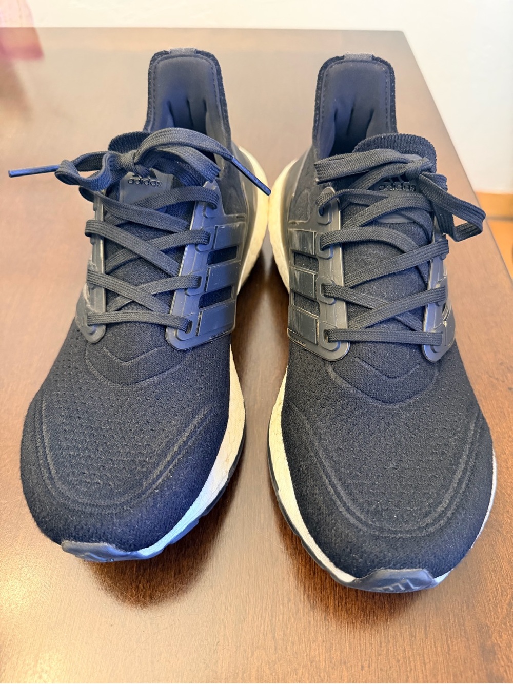 adidas Primeblue Women’s Black and White Knit Running Sneakers